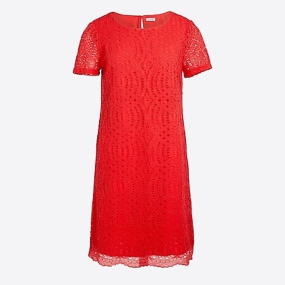 J. Crew Factory Lace Dress Scalloped Hem 2 - Picture 1 of 7